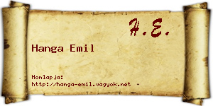 Hanga Emil névjegykártya
